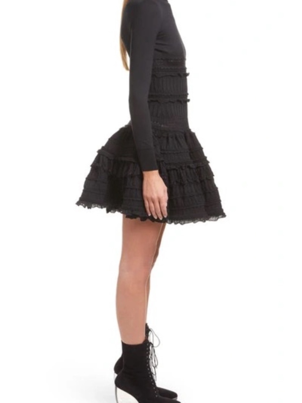 Alaïa Long-Sleeved Crinoline Dress - Picture 8 of 11